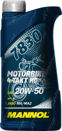 Изображение 0 товара Масло моторное 20W50 Mannol 4-ТAKT Motorbike 1л канистра