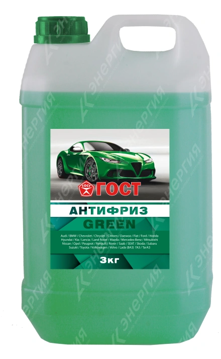 Изображение 0 товара Антифриз ГОСТ Пушкино зеленый 3кг канистра