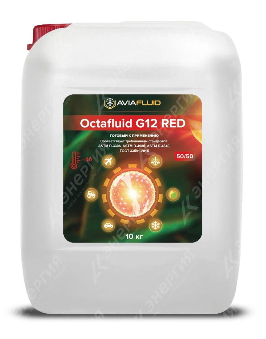Изображение 0 товара Антифриз Octafluid G12 красный 10кг канистра