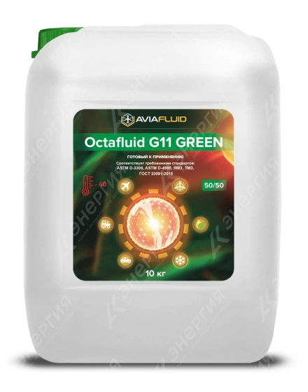 Изображение 0 товара Антифриз Octafluid G11 зеленый 10кг канистра
