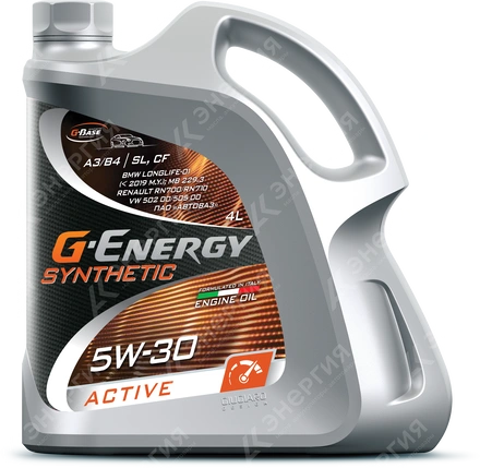 Изображение 0 товара Моторное масло G-Energy Synthetic Active 5W-30 Синтетическое 4л/3,416кг канистра