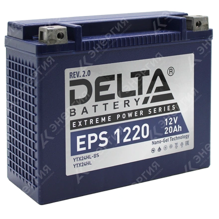 Изображение 0 товара Аккумулятор мотоциклетный 12В 24Ач Delta EPS GEL обратной полярности YTX24HL-BS