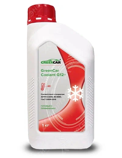 Изображение 0 товара Антифриз GreenCar Coolant G12+ красный 1кг канистра