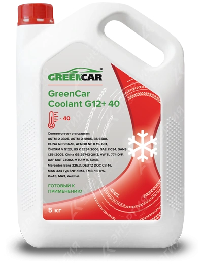 Изображение 0 товара Антифриз GreenCar Coolant G12+ красный 5кг канистра