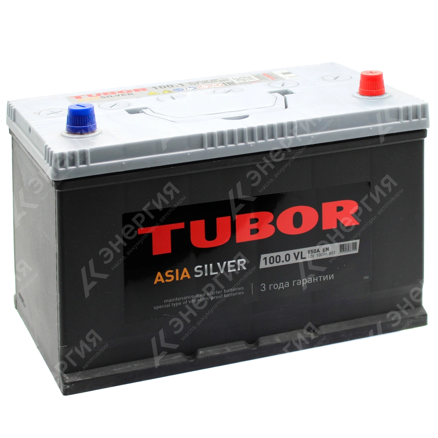Изображение 0 товара Аккумулятор автомобильный 12В 100Ач TUBOR Siver Asia 105D31L обратной полярности