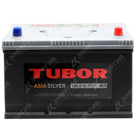Изображение 1 товара Аккумулятор автомобильный 12В 100Ач TUBOR Siver Asia 105D31L обратной полярности