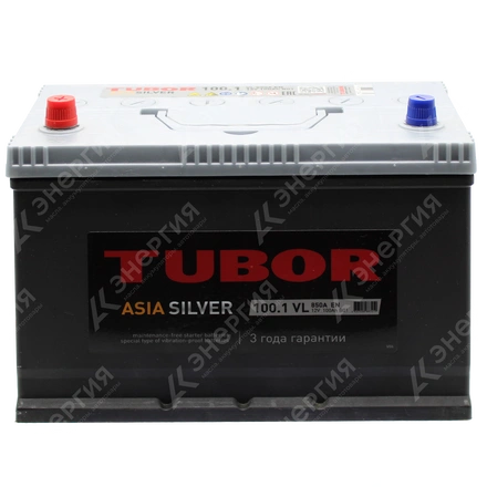 Изображение 1 товара Аккумулятор автомобильный 12В 100Ач TUBOR Siver Asia 105D31R прямой полярности