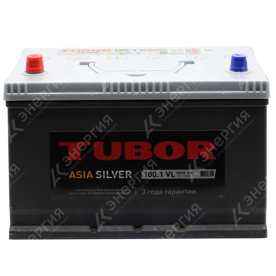 Изображение 1 товара Аккумулятор автомобильный 12В 100Ач TUBOR Siver Asia 105D31R прямой полярности