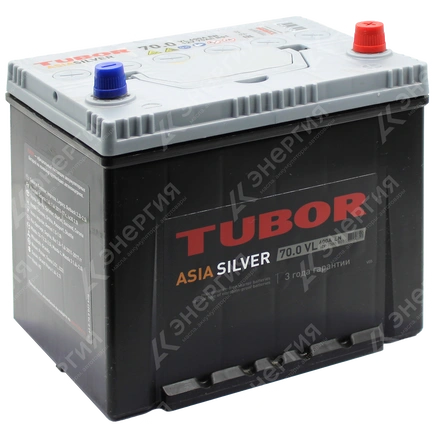 Изображение 0 товара Аккумулятор автомобильный 12В 70Ач TUBOR Siver Asia 65D23L обратной полярности