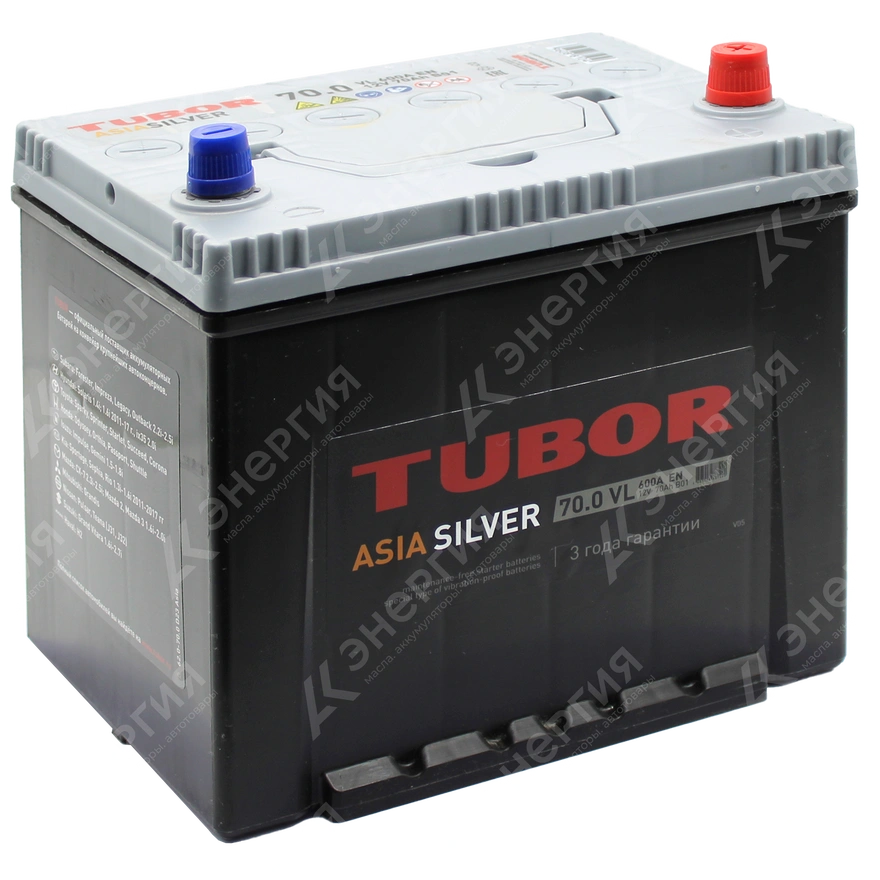 Изображение 0 товара Аккумулятор автомобильный 12В 70Ач TUBOR Siver Asia 65D23L обратной полярности