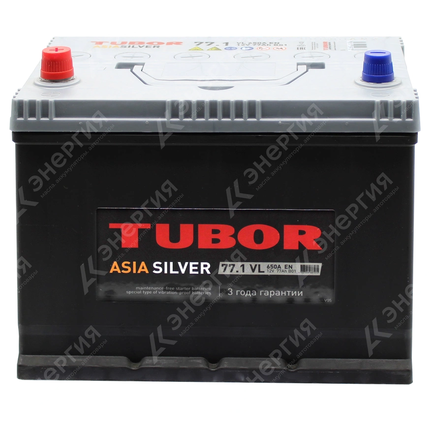 Изображение 1 товара Аккумулятор автомобильный 12В 77Ач TUBOR Siver Asia 85D26R прямой полярности