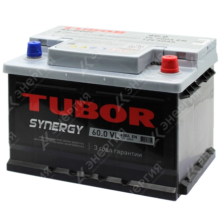 Изображение 2 товара Аккумулятор автомобильный 12В 60Ач TUBOR SYNERGY обратной полярности низ.