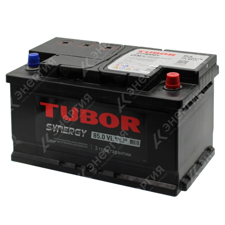 Изображение 2 товара Аккумулятор автомобильный 12В 85Ач TUBOR SYNERGY обратной полярности низ.