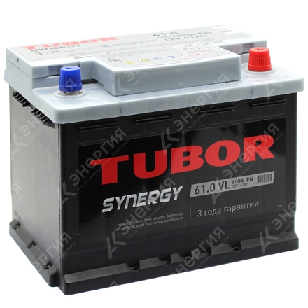Изображение 0 товара Аккумулятор автомобильный 12В 61Ач TUBOR SYNERGY обратной полярности