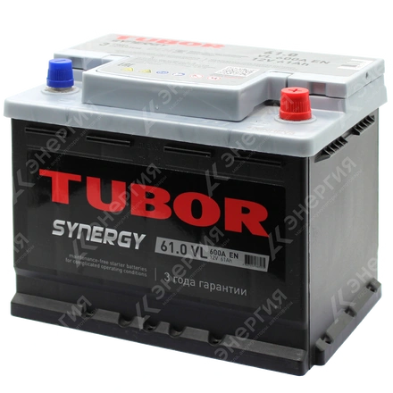 Изображение 2 товара Аккумулятор автомобильный 12В 61Ач TUBOR SYNERGY обратной полярности