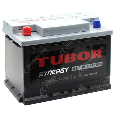 Изображение 0 товара Аккумулятор автомобильный 12В 61Ач TUBOR SYNERGY прямой полярности