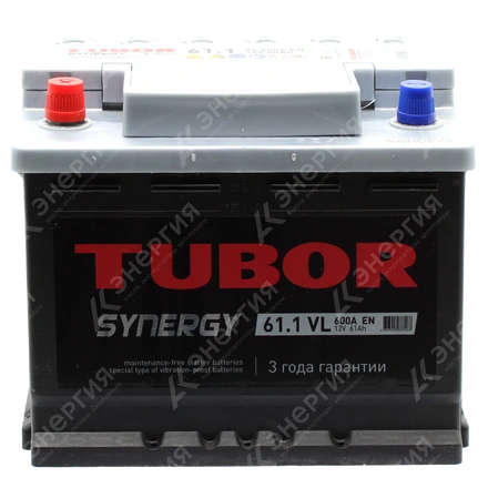 Изображение 1 товара Аккумулятор автомобильный 12В 61Ач TUBOR SYNERGY прямой полярности