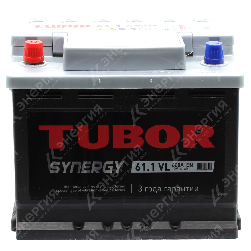 Изображение 1 товара Аккумулятор автомобильный 12В 61Ач TUBOR SYNERGY прямой полярности