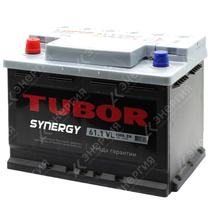 Изображение 2 товара Аккумулятор автомобильный 12В 61Ач TUBOR SYNERGY прямой полярности