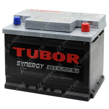 Изображение 2 товара Аккумулятор автомобильный 12В 65Ач TUBOR SYNERGY обратной полярности