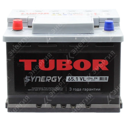 Изображение 1 товара Аккумулятор автомобильный 12В 65Ач TUBOR SYNERGY прямой полярности