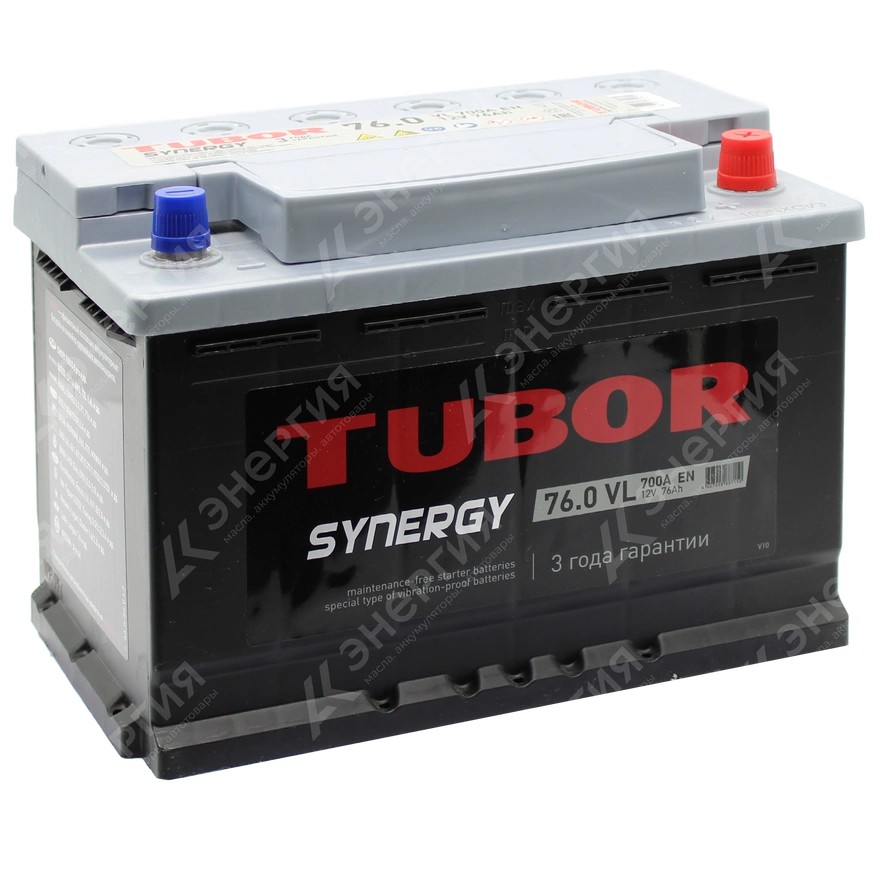 Изображение 0 товара Аккумулятор автомобильный 12В 76Ач TUBOR SYNERGY обратной полярности