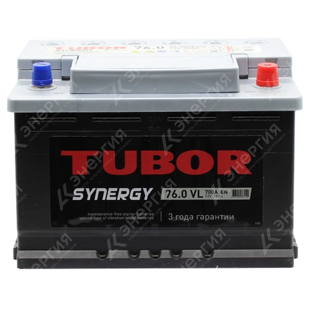 Изображение 1 товара Аккумулятор автомобильный 12В 76Ач TUBOR SYNERGY обратной полярности