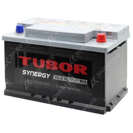 Изображение 2 товара Аккумулятор автомобильный 12В 76Ач TUBOR SYNERGY обратной полярности