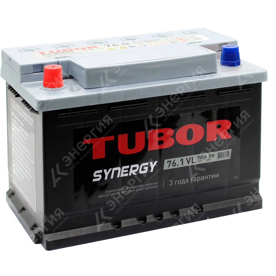 Изображение 0 товара Аккумулятор автомобильный 12В 76Ач TUBOR SYNERGY прямой полярности
