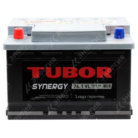 Изображение 1 товара Аккумулятор автомобильный 12В 76Ач TUBOR SYNERGY прямой полярности