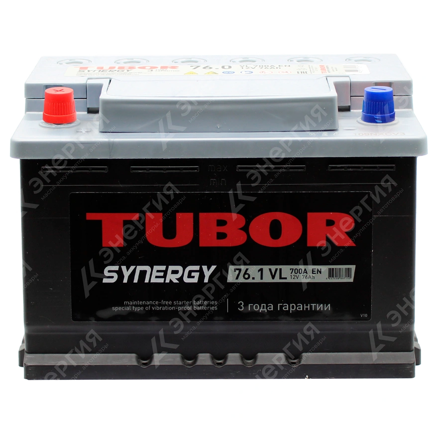 Изображение 1 товара Аккумулятор автомобильный 12В 76Ач TUBOR SYNERGY прямой полярности