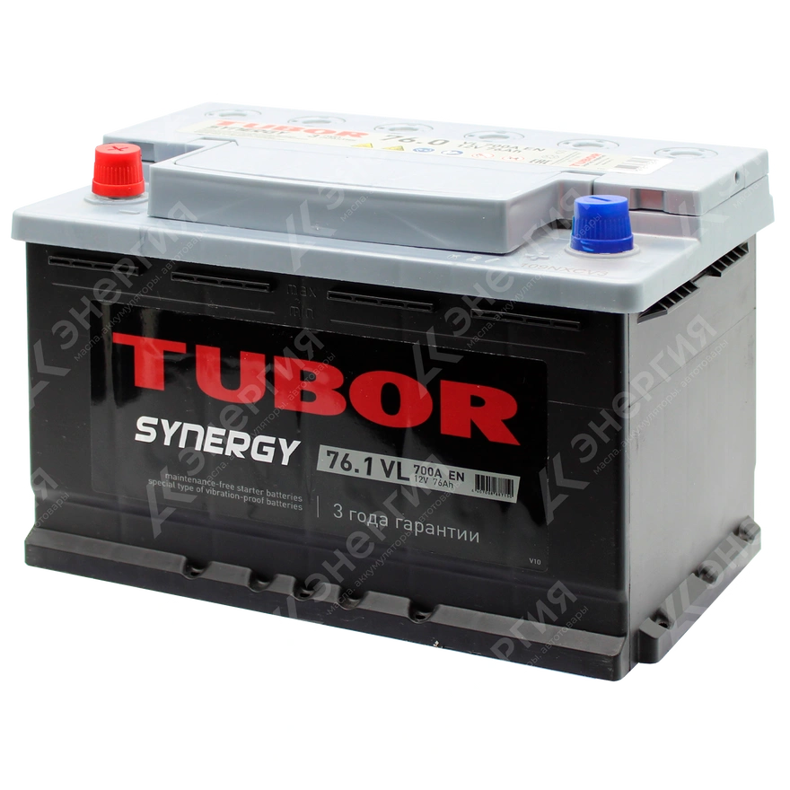 Изображение 2 товара Аккумулятор автомобильный 12В 76Ач TUBOR SYNERGY прямой полярности