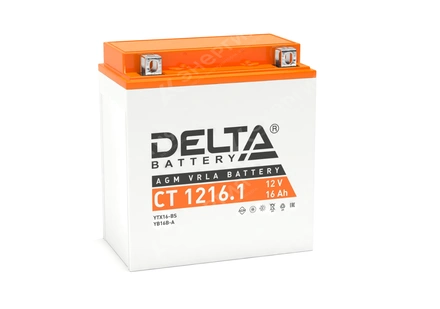Изображение 0 товара Аккумулятор мотоциклетный 12В 16Ач Delta CT AGM  прямой полярности YTX16-BS