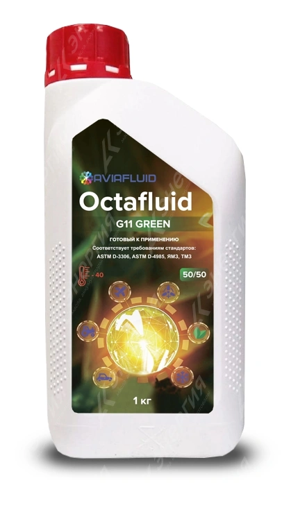 Изображение 0 товара Антифриз Octafluid G11 зеленый 1кг канистра