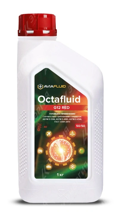 Изображение 0 товара Антифриз Octafluid G12 красный 1кг канистра