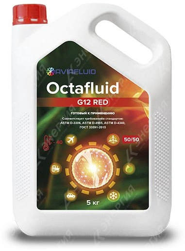 Изображение 0 товара Антифриз Octafluid G12 красный 5кг канистра