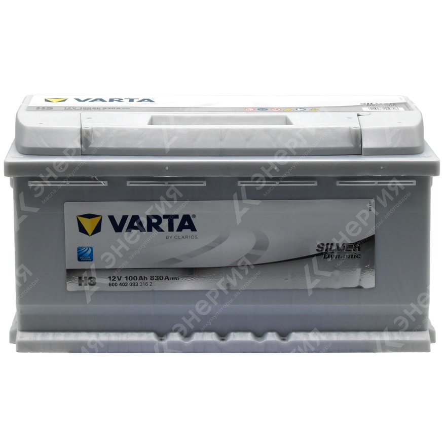 Изображение 1 товара Аккумулятор автомобильный 12В 100Ач Varta Siver Dynamic H3 обратной полярности