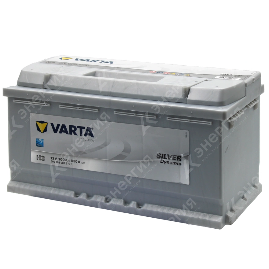 Изображение 2 товара Аккумулятор автомобильный 12В 100Ач Varta Siver Dynamic H3 обратной полярности