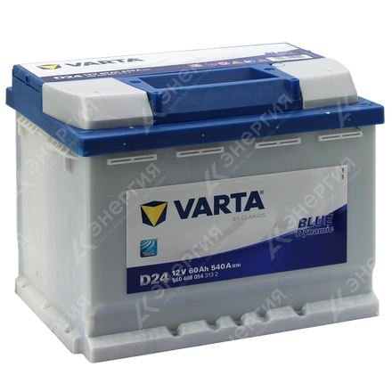 Изображение 0 товара Аккумулятор автомобильный 12В 60Ач Varta Bue Dynamic D24 обратной полярности