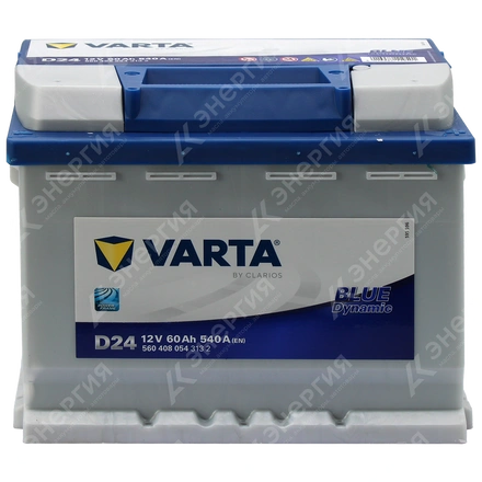 Изображение 1 товара Аккумулятор автомобильный 12В 60Ач Varta Bue Dynamic D24 обратной полярности