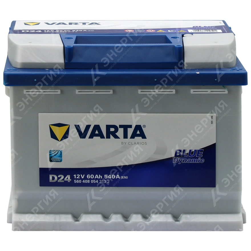 Изображение 1 товара Аккумулятор автомобильный 12В 60Ач Varta Bue Dynamic D24 обратной полярности