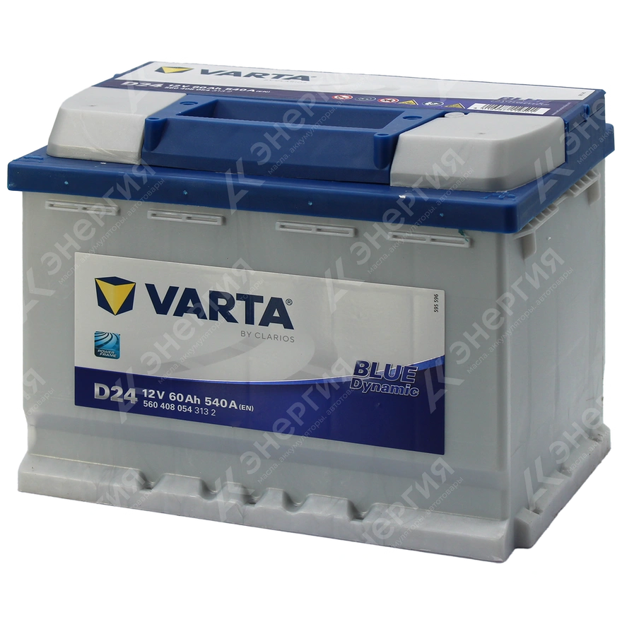 Изображение 2 товара Аккумулятор автомобильный 12В 60Ач Varta Bue Dynamic D24 обратной полярности